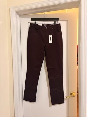DKNY Burgundy Straight-Leg Jeans